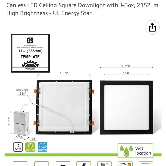 Brand new in box square recessed LED lights. - Picture 2 of 10
